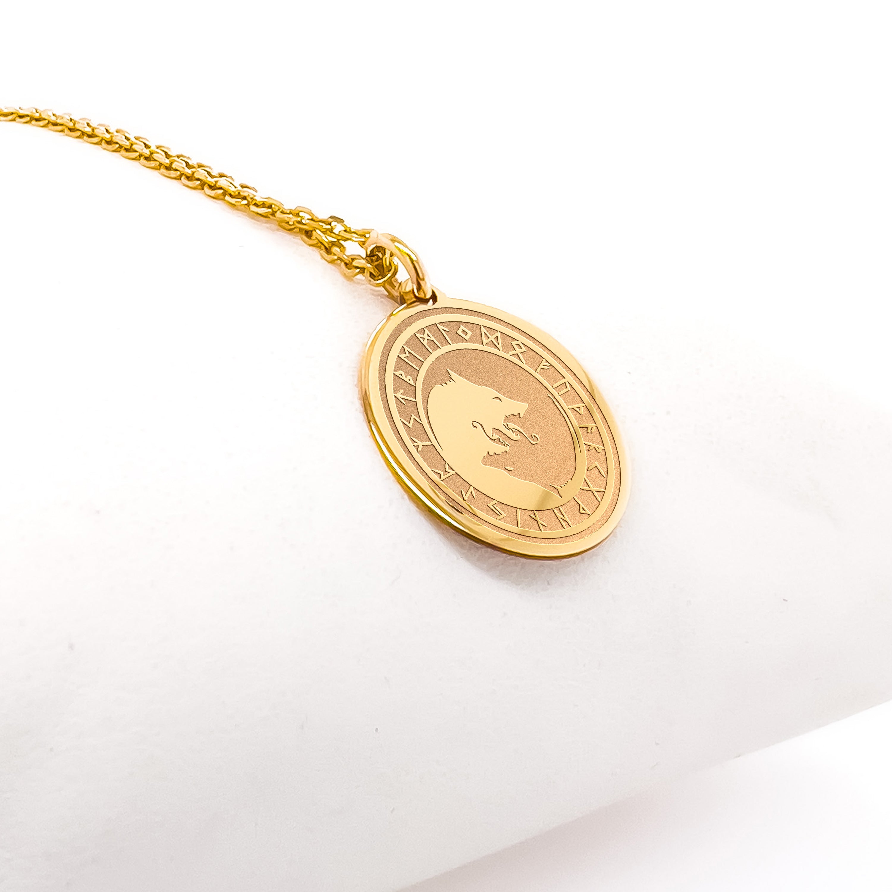 AVRORA Vikingulv Hati og Skoll Norsk Halskjede